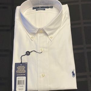 Ralph Lauren long sleeves dress shirt. Size 17 neck and 34/35 sleeve.